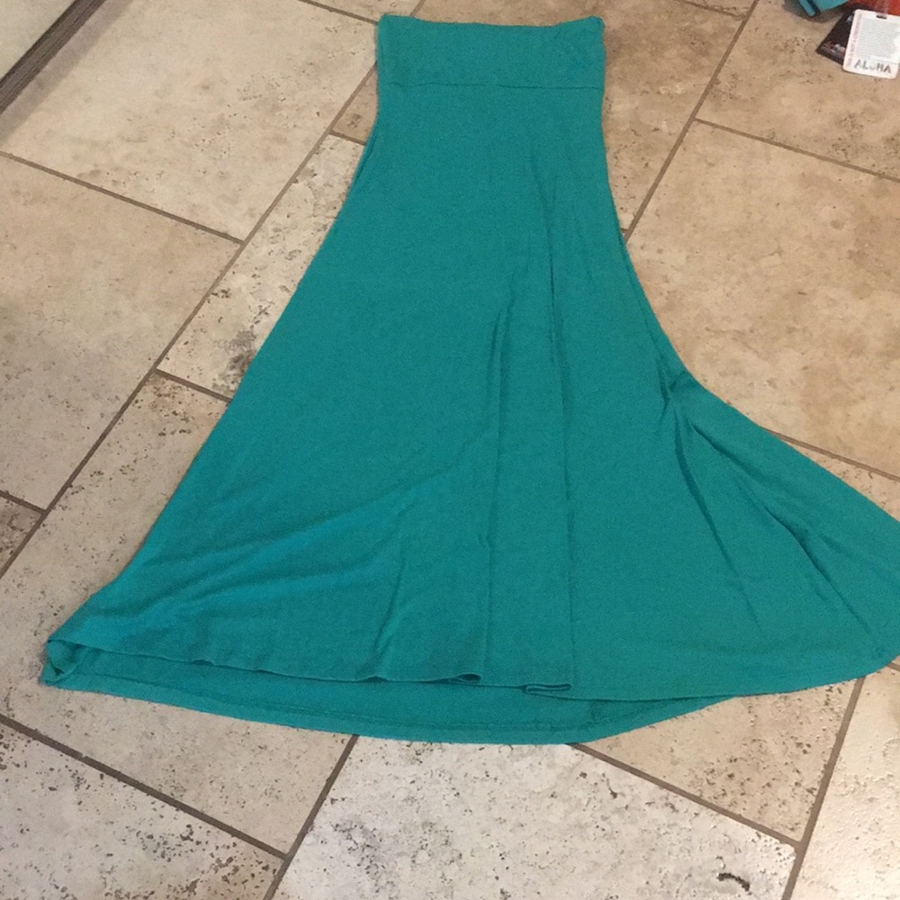 Teal strapless dress
